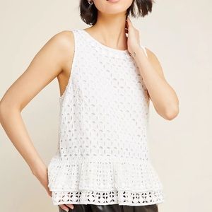 Anthropologie Monika Beaded Eyelet Blouse